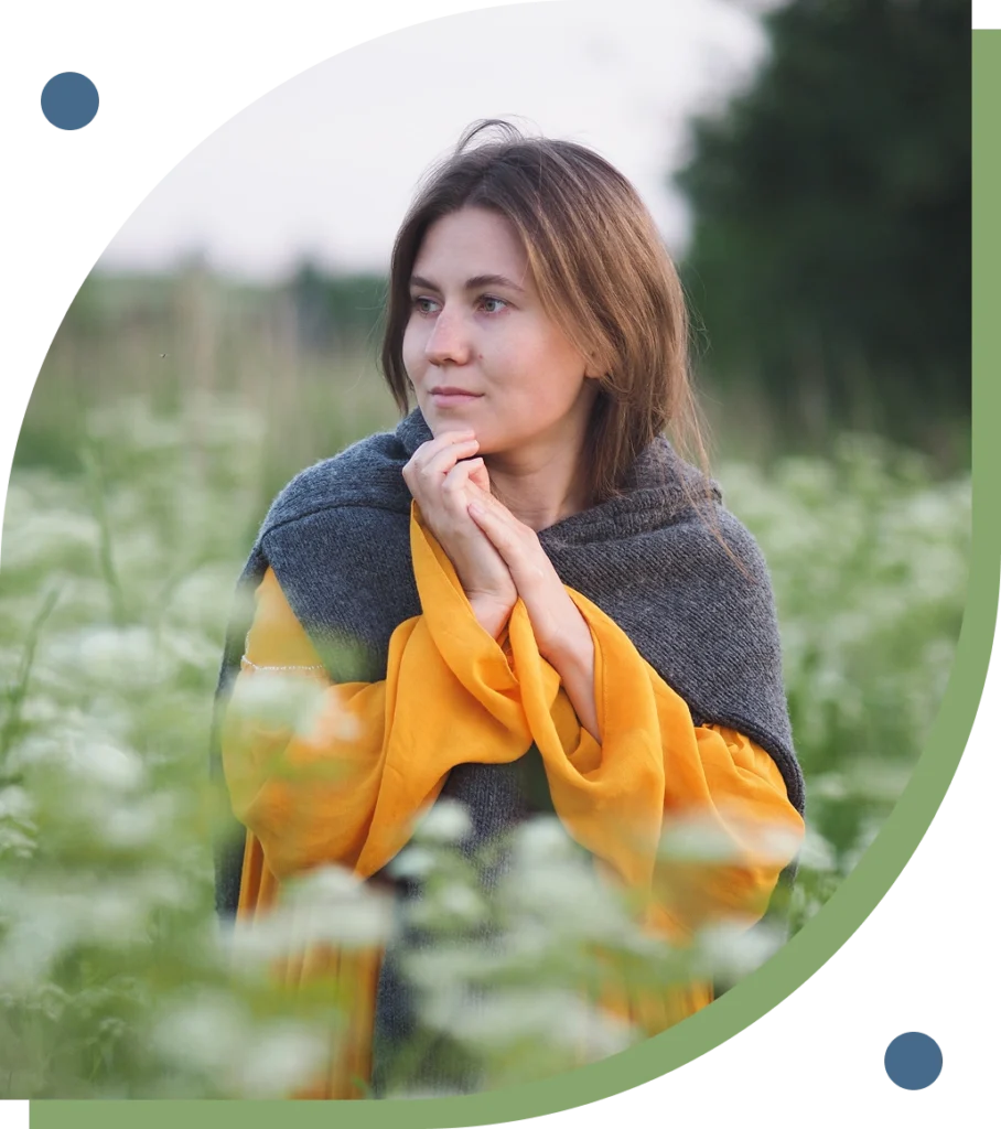 Adult woman smiling outdoors representing compassionate psychiatric care at New Leaf Mental Health in Roseville California
