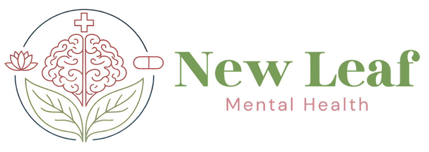 New Leaf Mental Health logo — integrative psychiatric care for adults in California and Utah